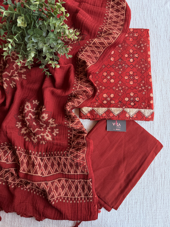 Dabu printed cotton salwar material