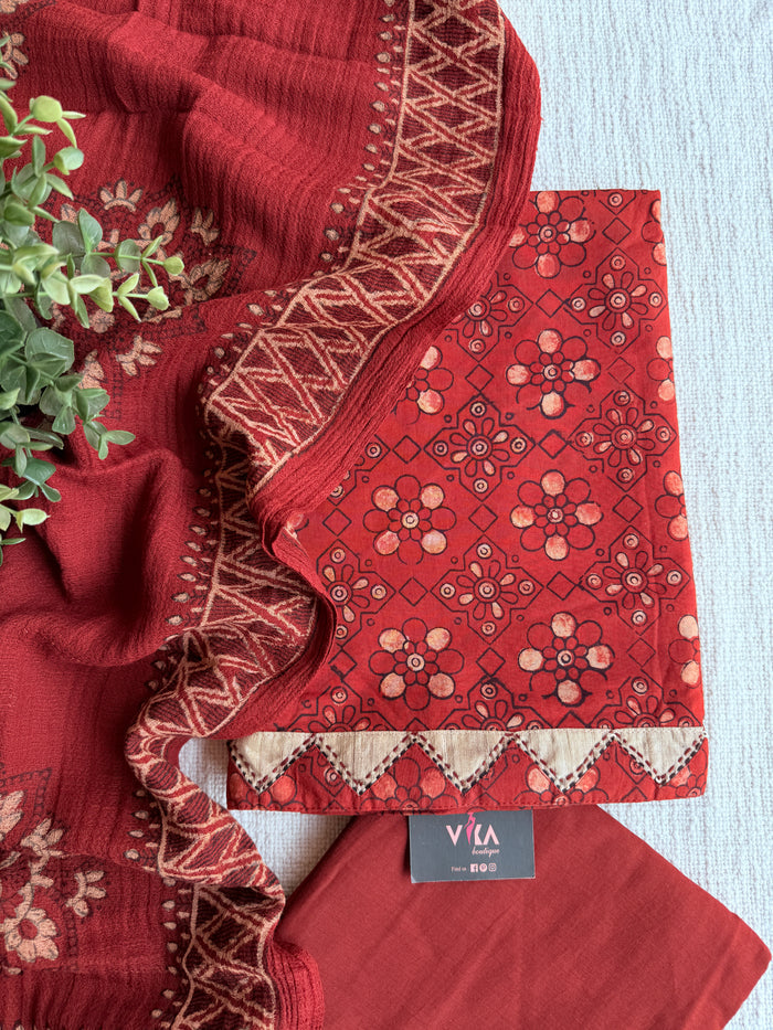Dabu printed cotton salwar material