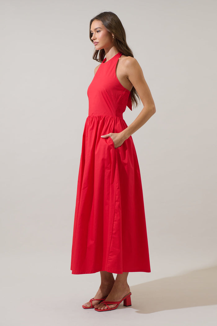 Daine Halter Neck Midi Dress