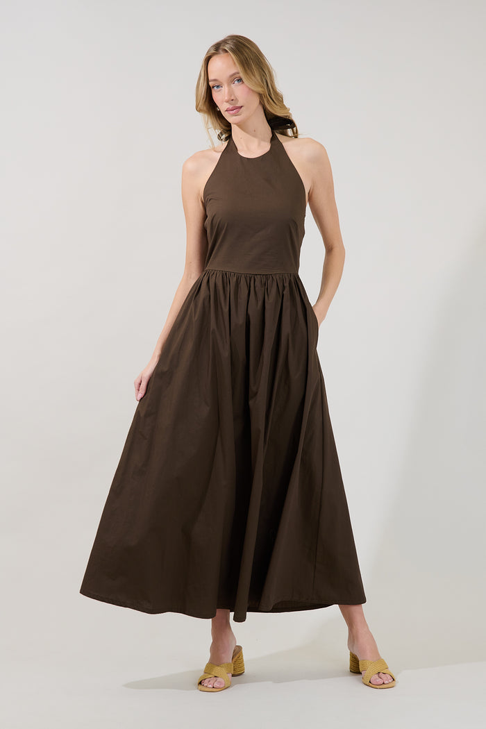 Daine Halter Neck Midi Dress