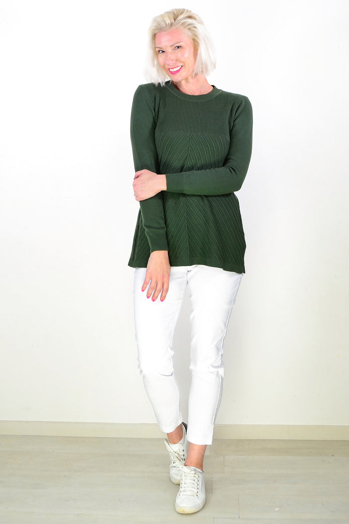 Dark Green Long Sleeve Tunic Jumper