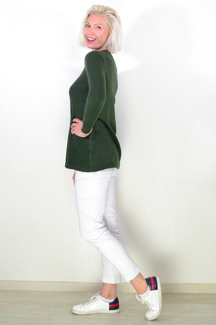 Dark Green Long Sleeve Tunic Jumper