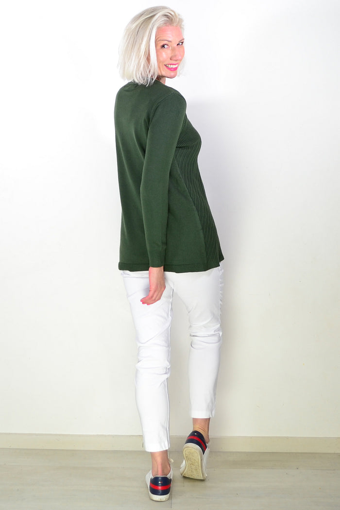 Dark Green Long Sleeve Tunic Jumper