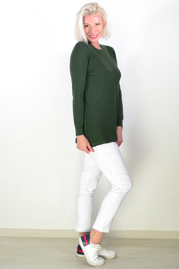 Dark Green Long Sleeve Tunic Jumper