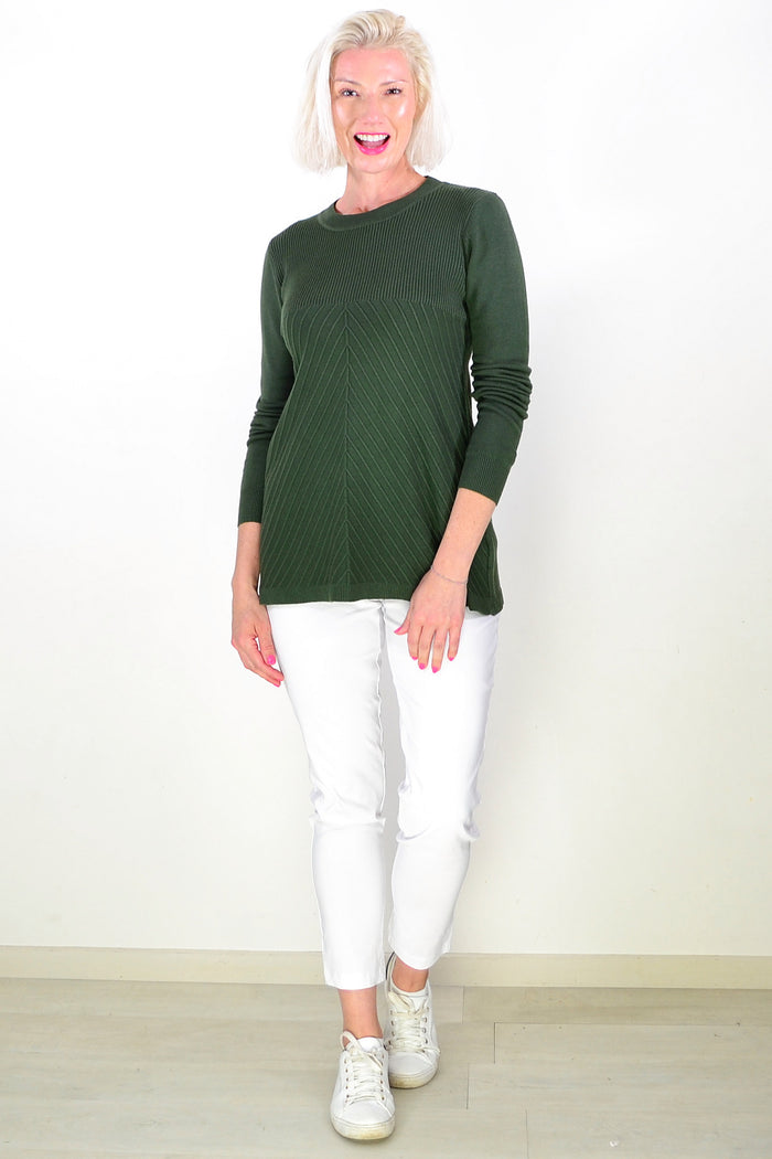 Dark Green Long Sleeve Tunic Jumper