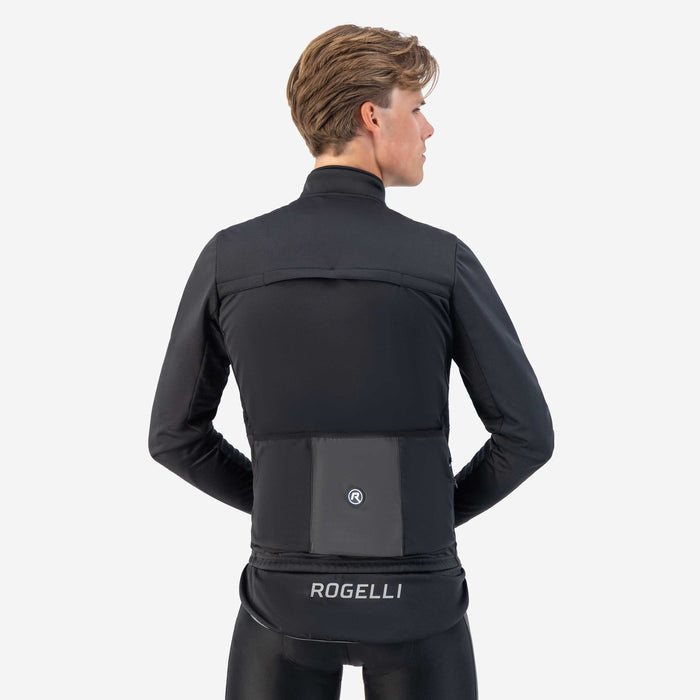 Rogelli Deep Winter fietsjack heren zwart gedragen achterkant.