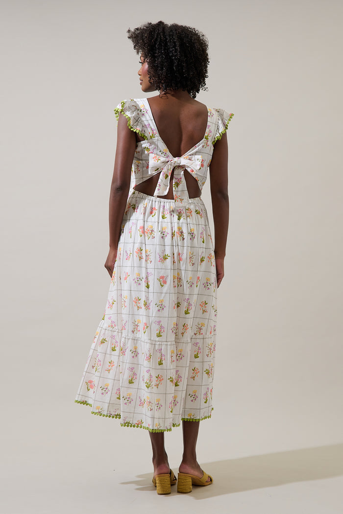 Diane Floral Maira Tie Back Midi Dress