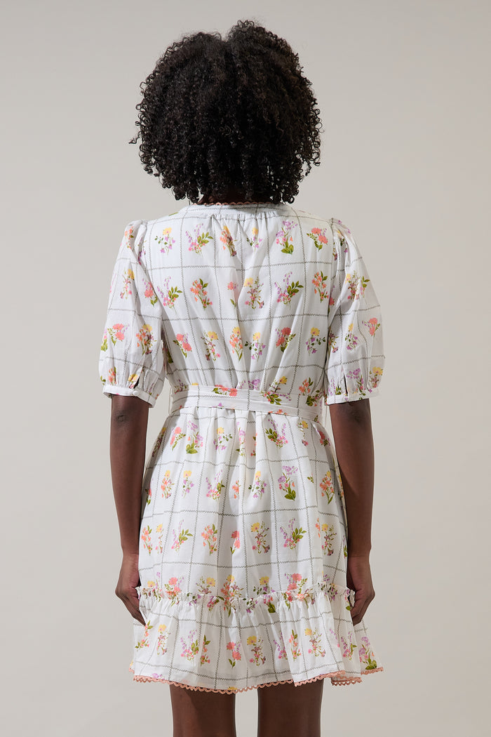 Diane Floral Redna Button Down Mini Dress