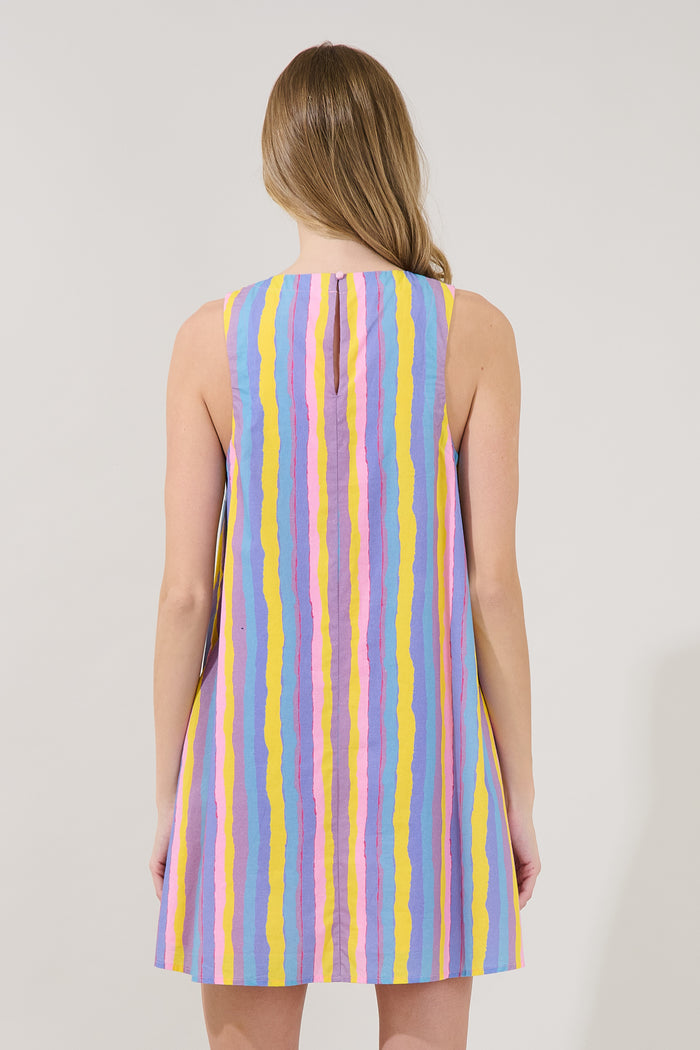 Dillary Striped Shift Mini Dress