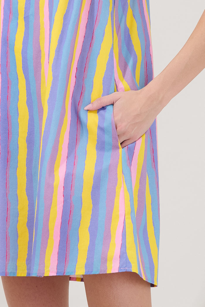 Dillary Striped Shift Mini Dress