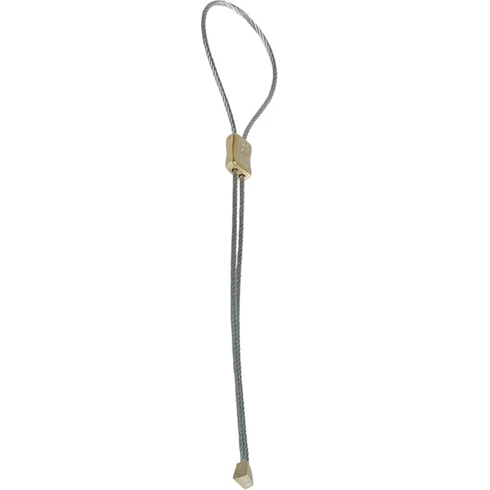 Single DMM HB Brass Offset micro wire with a brass nut and steel cable loop.