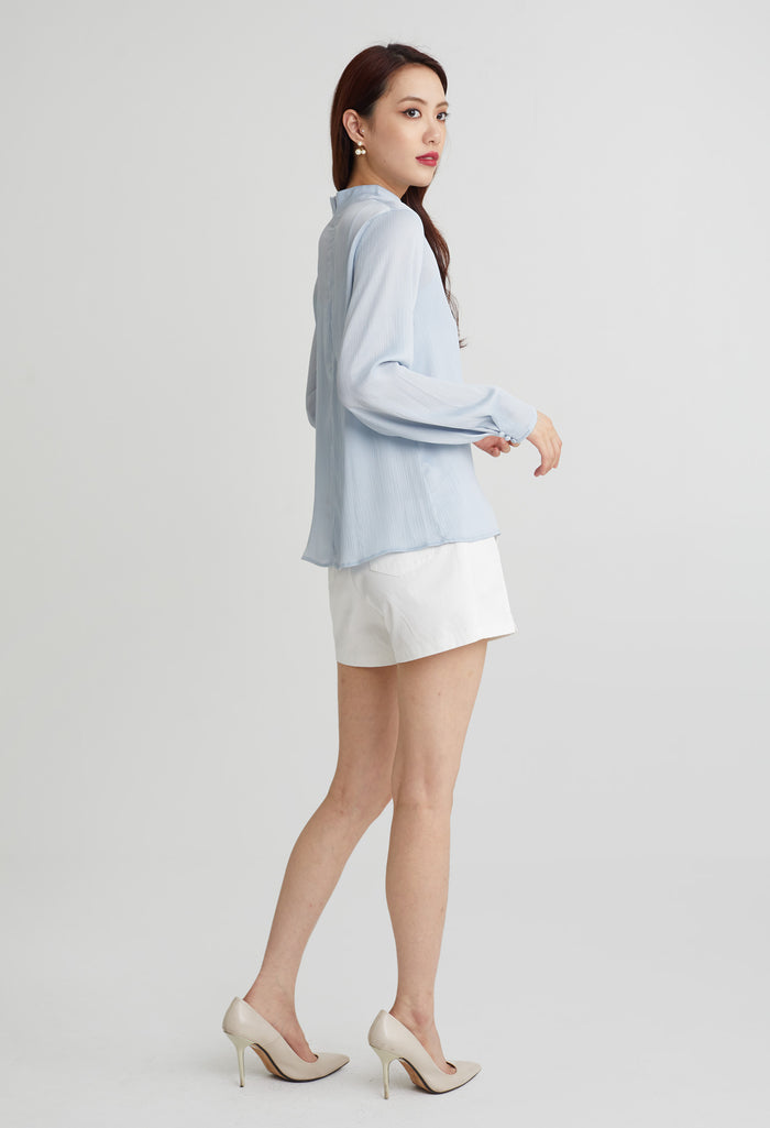 Double Lining Mock Neck Top