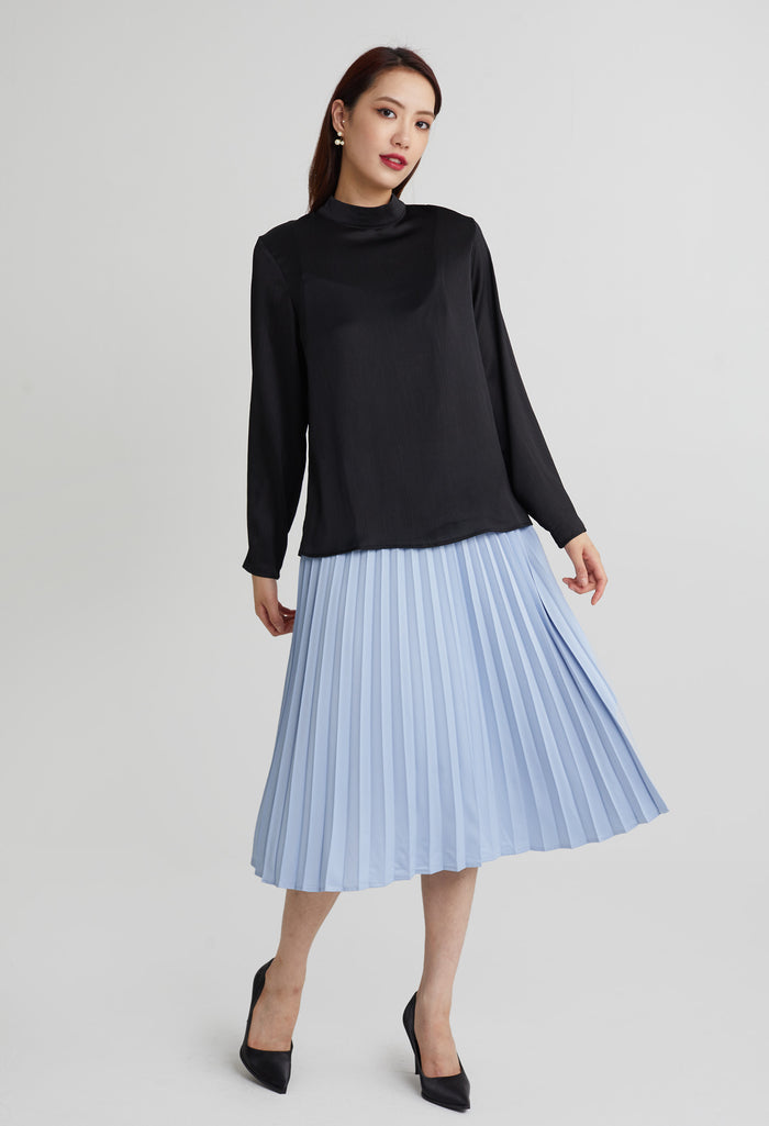 Double Lining Mock Neck Top