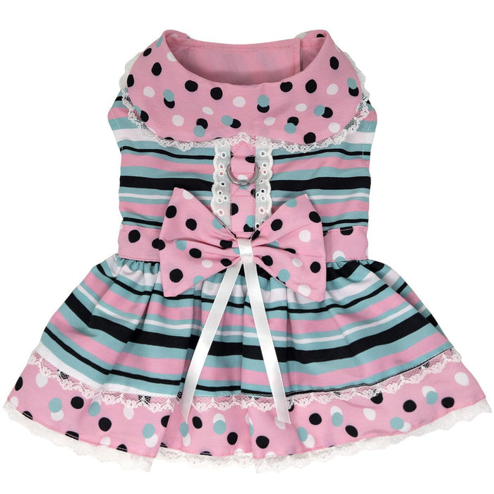 Dress | Pink & Teal Stripe Dots
