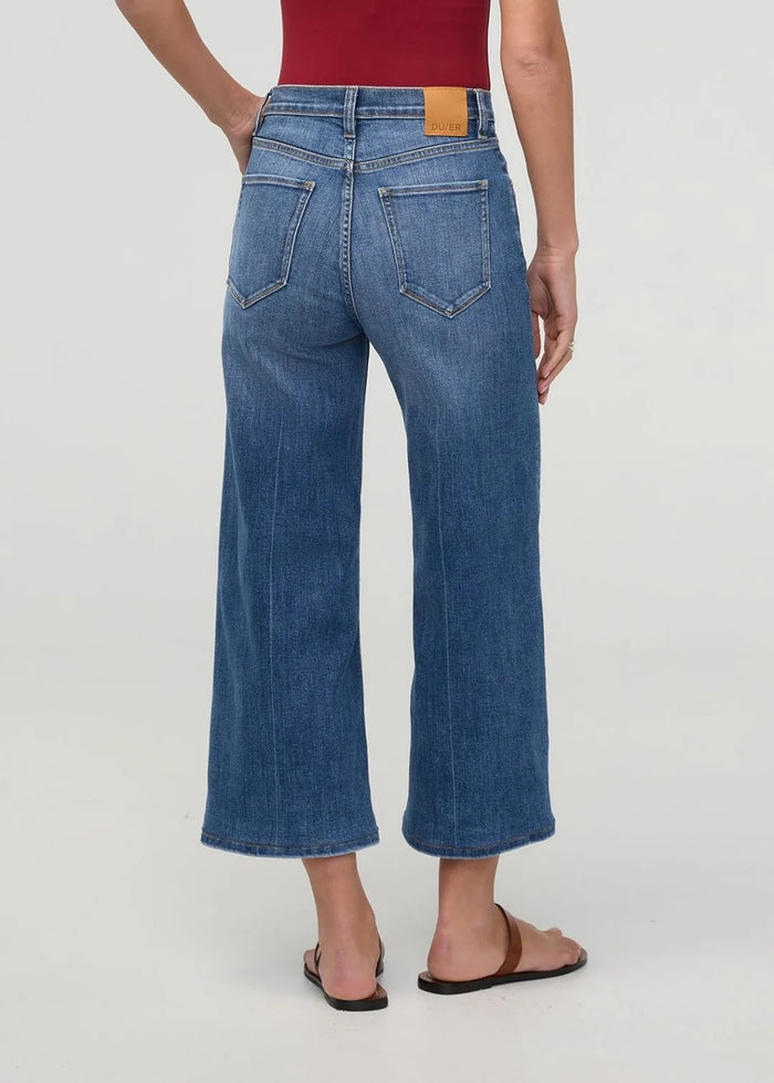 DUER PERFORMANCE DENIM + HIGH RISE WIDE LEG CROP SWELL WOMENS PANT