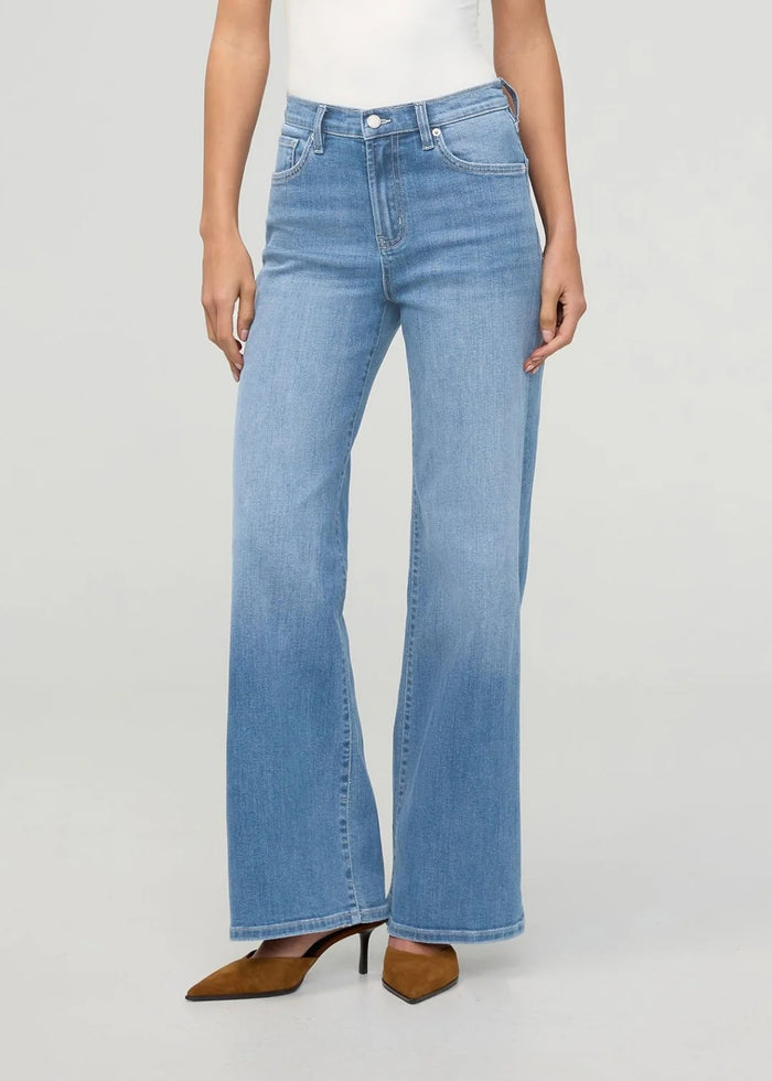 DUER PERFORMANCE DENIM + HIGH RISE WIDE LEG VINTAGE SEASIDE WOMENS PANT