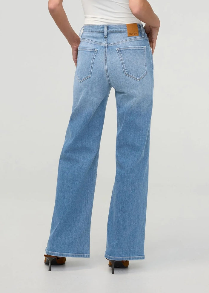 DUER PERFORMANCE DENIM + HIGH RISE WIDE LEG VINTAGE SEASIDE WOMENS PANT