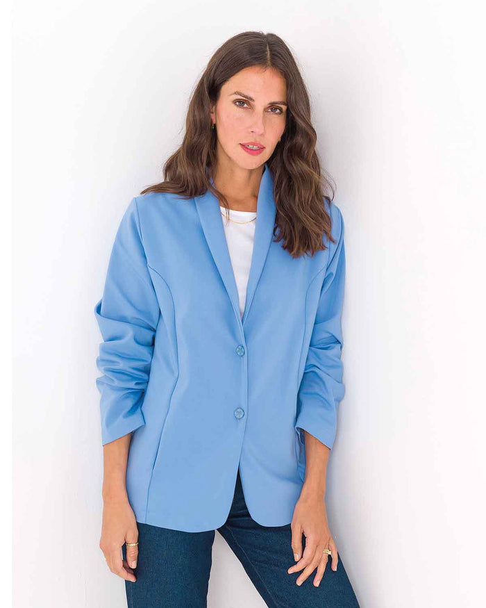 Easycare Lightweight Jacket - Cornflower - The Classic Boutique