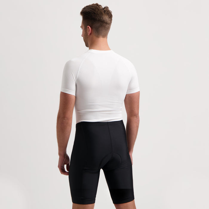 Rogelli Econ korte fietsbroek zonder bretels heren zwart gedragen achterkant.