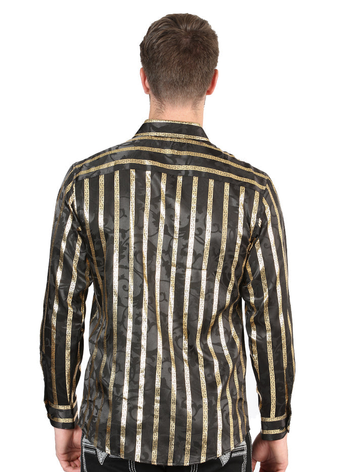 El General Black/Gold Casual Long-Sleeve Shirt