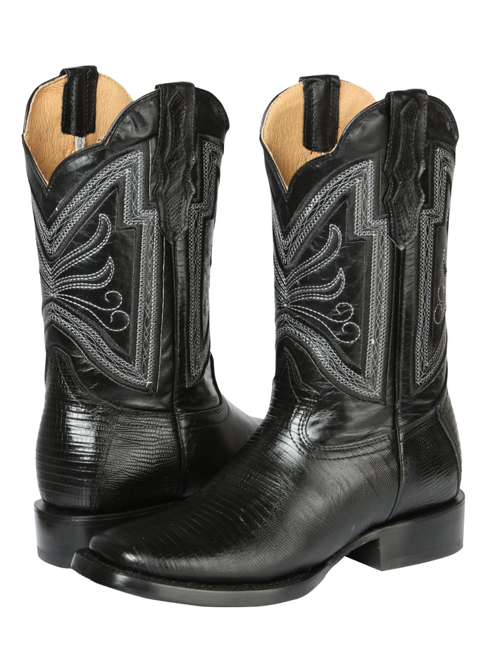 El General Men's Rodeo Boot - Imitation Lizard - Black