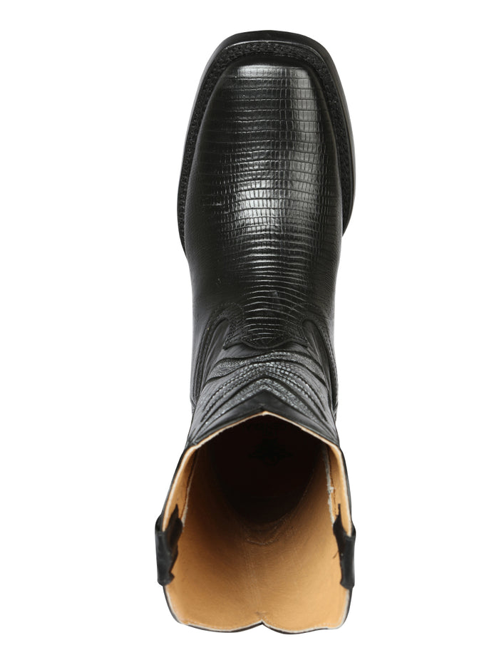 El General Men's Rodeo Boot - Imitation Lizard - Black