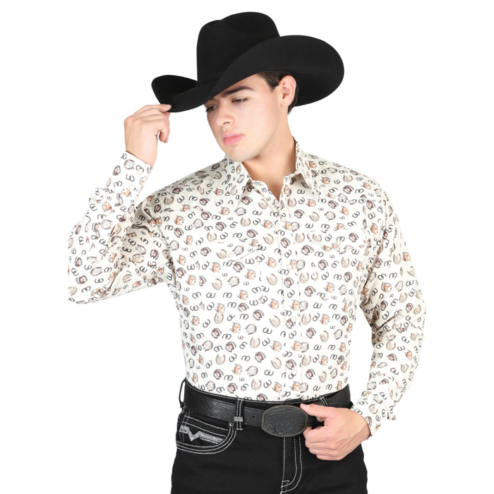 El General Men’s Multicolor Aztec Print Western Shirt – Front View