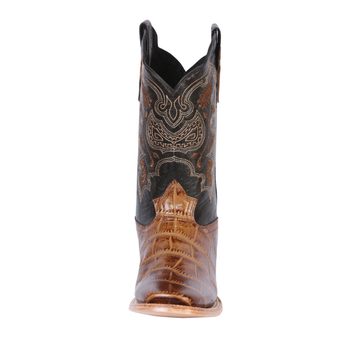 El General Rodeo Leather Boot - Imitation Caiman Print Light Brown