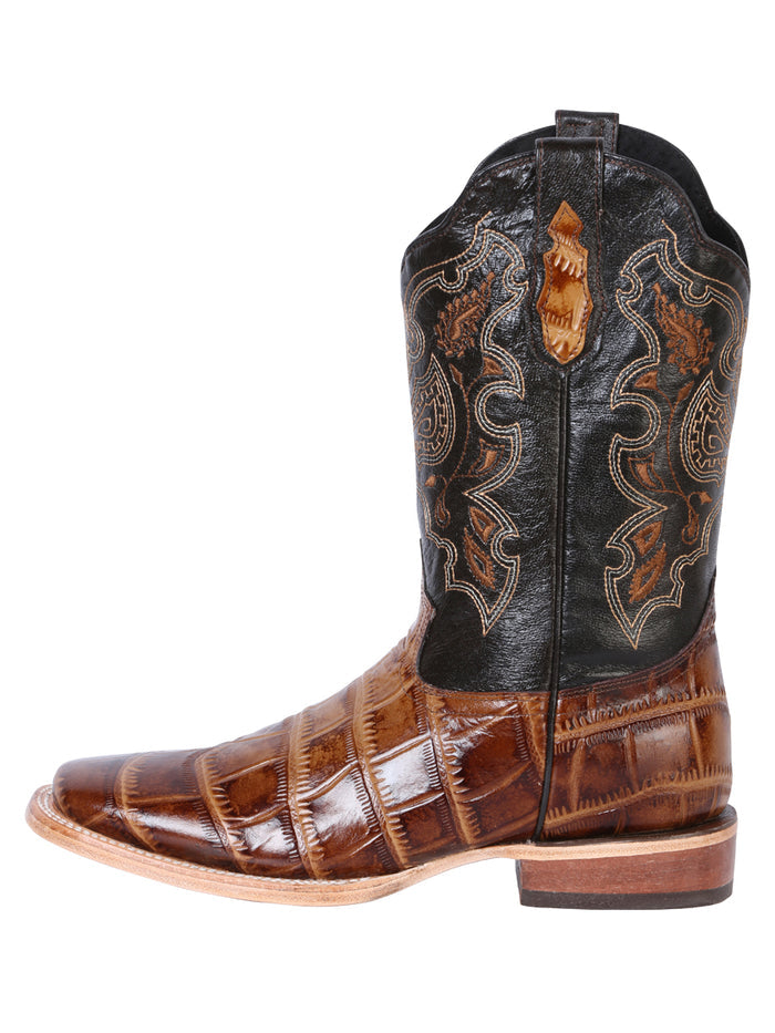 El General Rodeo Leather Boot - Imitation Caiman Print Light Brown