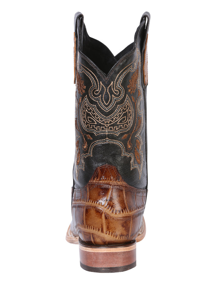 El General Rodeo Leather Boot - Imitation Caiman Print Light Brown