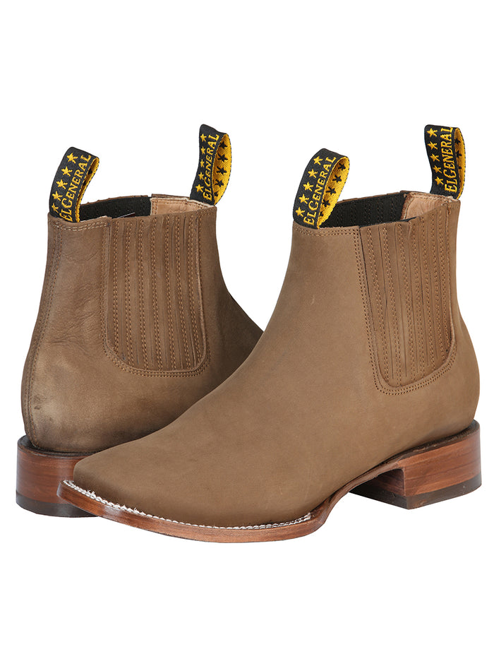 El General Square Toe Ankle Boot - Nobuck Brown