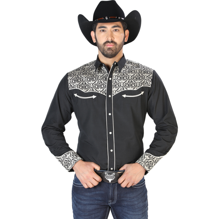 El Señor de los Cielos Embroidery Shirt Black/Beige