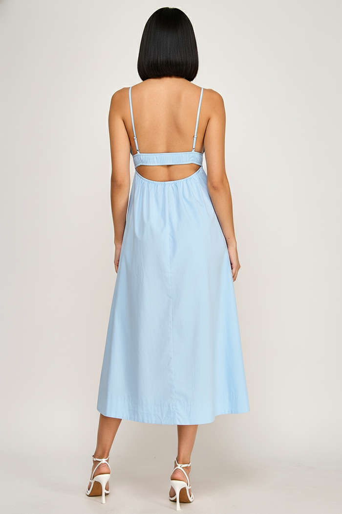Elegant Smocked Waist Midi Dress