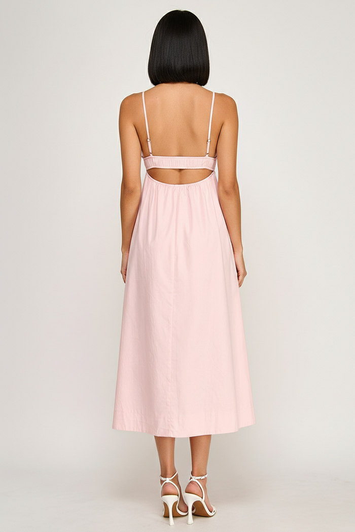 Elegant Smocked Waist Midi Dress