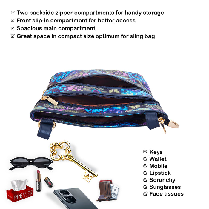 Women's botanical crossbody sling bag for work, travel, and daily use-feature image