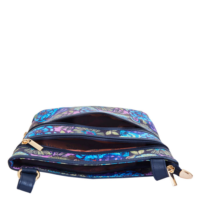 Women's botanical crossbody sling bag for work, travel, and daily use-zipper pockets