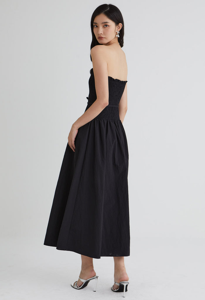 Ember Bloom Ruched Midi Dress