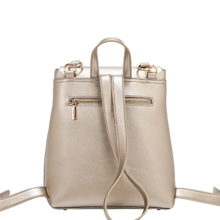 EMBOSSED ELEGANCE CONVERTIBLE FLAP BACKPACK / SHOULDER BAG