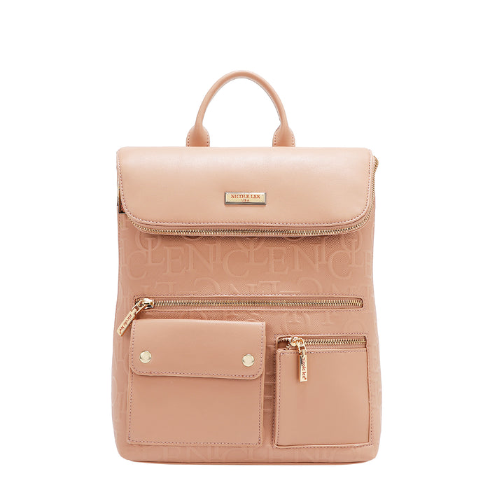 EMBOSSED ELEGANCE MULTIPOCKET BACKPACK