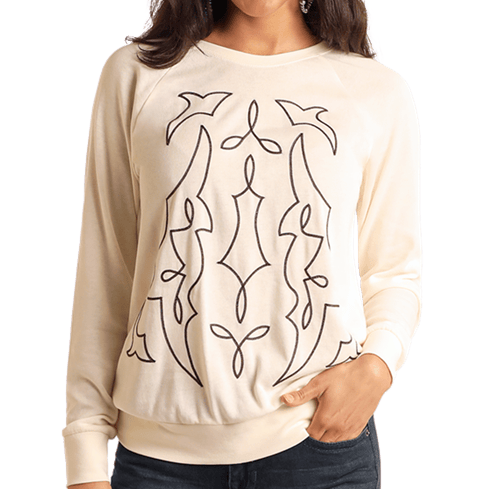 Cream graphic sweatshirt LW91T05183
