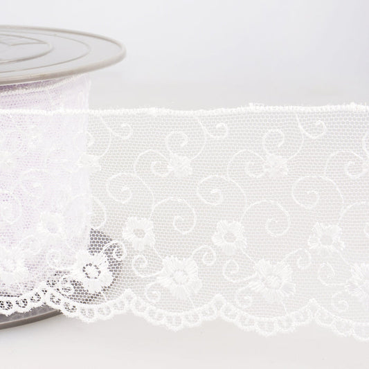 Embroidered Tulle Trim 1 meter