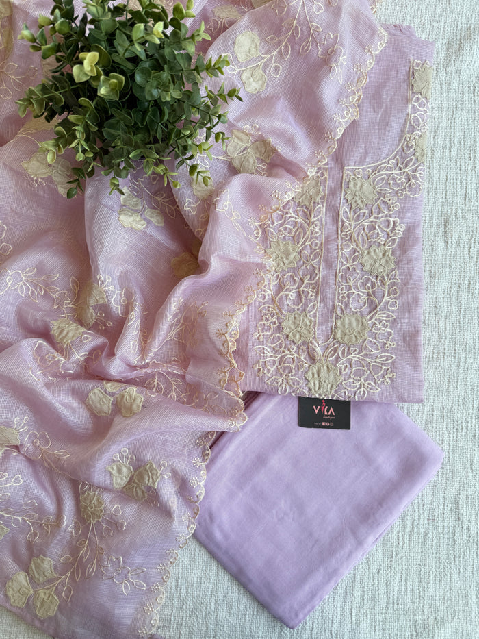 Embroidery tissue silk salwar suit material
