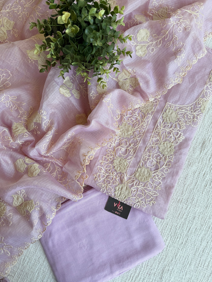 Embroidery tissue silk salwar suit material