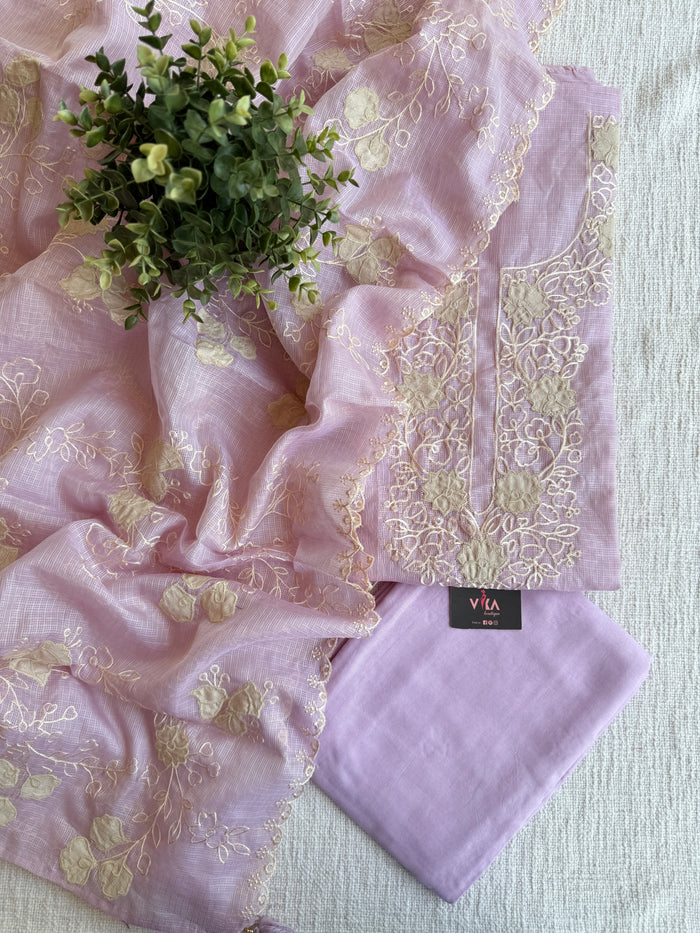 Embroidery tissue silk salwar suit material