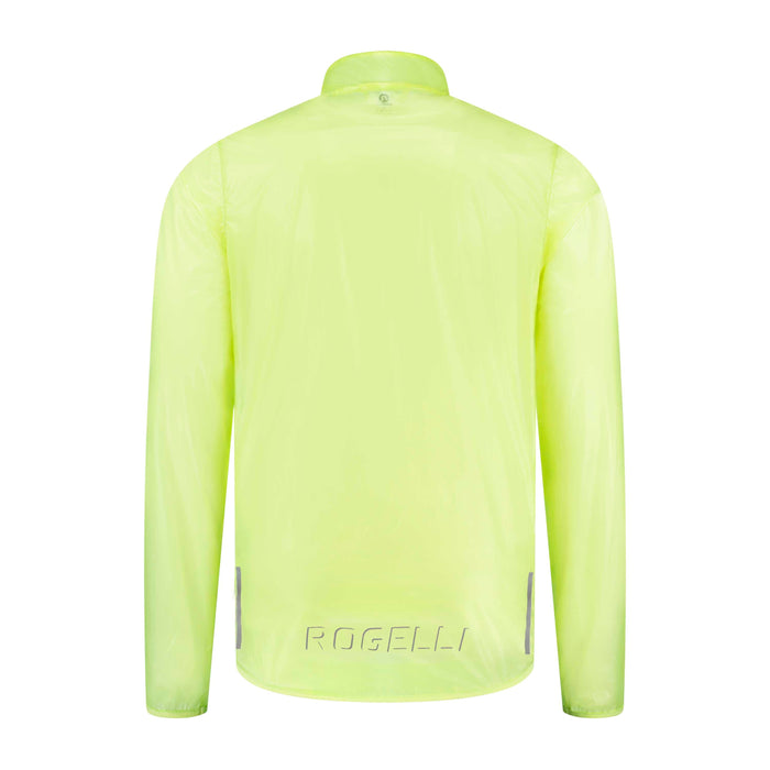 Rogelli Emergency regenjack heren fluor achterkant.