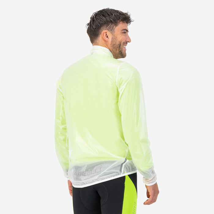 Rogelli Emergency regenjack heren transparant gedragen achterkant.