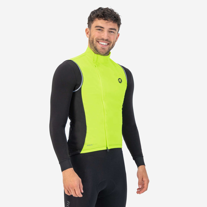 Rogelli Essential windstopper heren fluor gedragen voorkant.