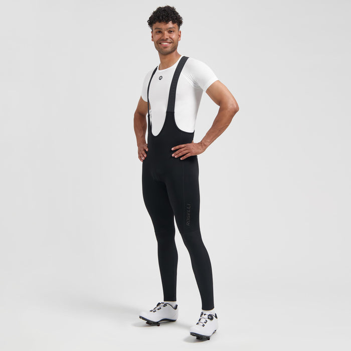Rogelli Essential II lange fietsbroek heren zwart gedragen voorkant.