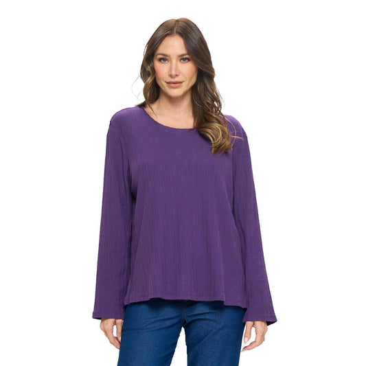 Everyday Ease Long Sleeve Top in Blackberry - CS384-BRY