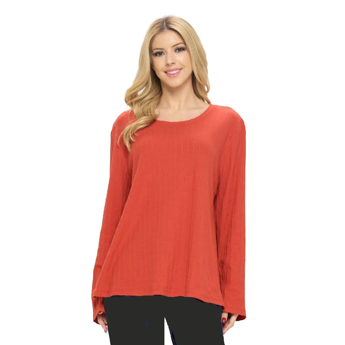 Everyday Ease Long Sleeve Top in Chili - CS384-CHL